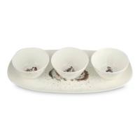 Набор салатников с подносом Royal Worcester Забавная фауна 4 пр белый - 1 фото