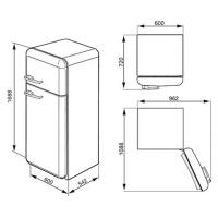 Холодильник двухкамерный 169х60 см Smeg 50's Style FAB30LCR5 кремовый - 5 фото