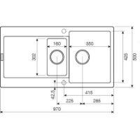 Кухонная мойка 97 см Kuppersberg Modena 1,5B2D Ecru бежевая - 5 фото