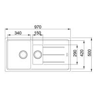 Кухонная мойка 97 см Franke Basis BFG 651 сахара - 2 фото