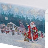 Дорожка 44х140 см Mix&Match Дедушка Мороз синяя - 2 фото