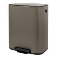 Мусорный бак с педалью 30+30 л Brabantia Bo Pedal Bin платиновый - 4 фото