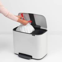 Мусорный бак 34 л Brabantia Bo Pedal Bin белый - 7 фото