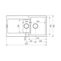 Кухонная мойка 97 см Kuppersberg Modena 1,5B2D Black - 2 фото