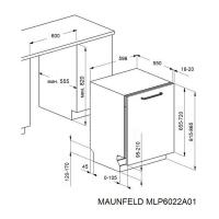 Встраиваемая посудомоечная машина 59,8 см Maunfeld MLP6022A01 стальная - 20 фото