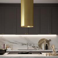 Островная вытяжка 35 см Falmec Design Polar 35 Gold матовое античное золото - 5 фото