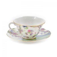 Чайная пара 180 мл Wedgwood Butterfly Bloom зеленая - 1 фото