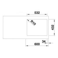 Кухонная мойка 54,3 см Blanco Subline 500-IF SteelFrame белая - 3 фото