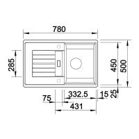 Кухонная мойка 78 см Blanco Zia 45 S серый беж - 4 фото