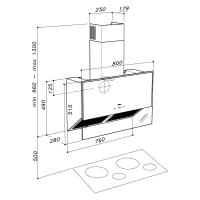 Настенная вытяжка 80 см Sirius SLTC 110 W белая - 3 фото