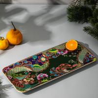 Сервировочное блюдо 38х17 см Mix&Match Home Magic Dragon зеленое - 6 фото