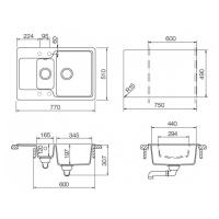 Кухонная мойка 77 см Schock Cristalite Cambridge 60 D эверест - 2 фото