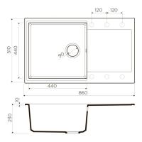 Кухонная мойка 86 см Omoikiri Solidity Daisen 86-DC темный шоколад - 2 фото