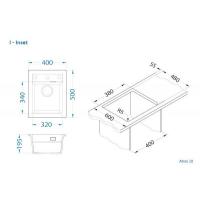 Кухонная мойка 40 см Alveus Atrox Concrete - 5 фото