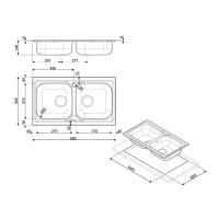 Кухонная мойка 86 см Smeg Omni LYP862 нержавеющая сталь матовая - 1 фото