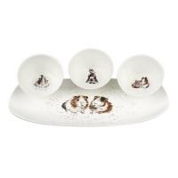 Набор салатников с подносом Royal Worcester Забавная фауна 4 пр белый - 2 фото