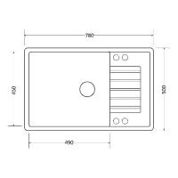 Кухонная мойка 78 см Kuppersberg Roys 1B1D Black черная - 5 фото