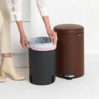 Ведро для мусора 20 л Brabantia NewIcon коричневое - 10 фото