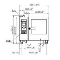 Духовой шкаф-пароварка 84 см Eloma Multimax 6-11/AC + MES стальной - 2 фото