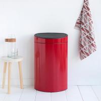 Мусорный бак 40 л Brabantia Touch Bin красный - 4 фото