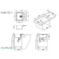 Кухонная мойка 59 см Alveus Granital Cadit 10 Concrete - 3 фото