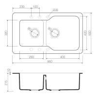 Кухонная мойка 86 см Omoikiri Solidity Maru 86-2-EV эверест - 2 фото