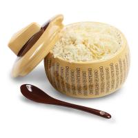 Банка для тертого сыра с ложкой керамическая 11,5х10 см Boska бежевая - 4 фото