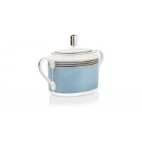 Сахарница с крышкой 9 см 400 мл Noritake Bogart Platinum голубая - 2 фото