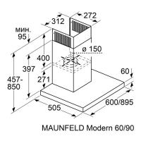 Настенная вытяжка 90 см Maunfeld Modern 90 черная - 2 фото