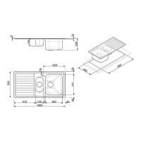 Кухонная мойка 100 см Smeg Alba LLR102-2 нержавеющая сталь матовая - 3 фото