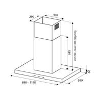 Островная вытяжка 69x90x59,9 см Bertazzoni Professional KTI90PRO1XA стальная - 2 фото