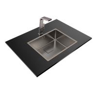 Кухонная мойка подстольная 40 см Teka Flexlinea RS15 50.40 SQ PVD TITANIUM стальная - 5 фото