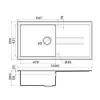 Мойка 100 см Omoikiri Tedori 100-BE ваниль - 4 фото