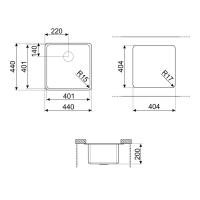 Кухонная мойка 44 см Smeg Mira VSTR40CUX медная - 2 фото