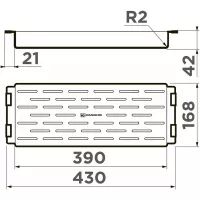 Коландер 43х16,2 см Omoikiri CO-06-GM черный - 2 фото