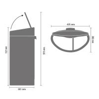 Двухсекционный мусорный бак 10-23 л Brabantia Touch Bin стальной - 1 фото