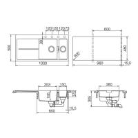 Кухонная мойка 100 см Schock Cristadur Horizont 60D бронза - 3 фото