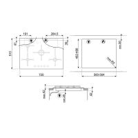 Газовая варочная панель 72 см SMEG Linea PV175B3 черная - 1 фото