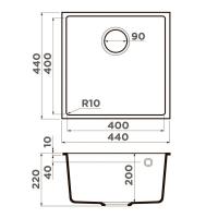 Кухонная мойка 44 см Omoikiri Solidity Bosen 44-U-CH шампань - 3 фото