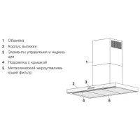 Настенная вытяжка 120 см V-ZUG AiroClearIsland V6000 черная - 4 фото