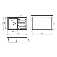 Кухонная мойка 50 см Granula 8002 графит - 3 фото