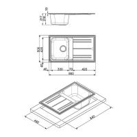 Кухонная мойка 86 см Smeg Rigae LZ861CT цемент - 2 фото