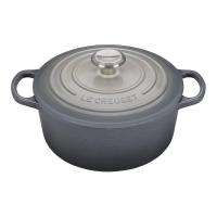 Кастрюля чугунная 24 см 4,2 л Le Creuset Signature серая - 9 фото