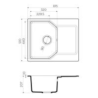 Кухонная мойка 61,5 см Omoikiri Solidity Yonaka 61-BL черная - 2 фото