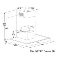 Настенная вытяжка 90 м Maunfeld Breeze 90 стальная - 11 фото