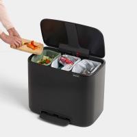 Мусорный бак 33 л Brabantia Bo Pedal Bin черный - 8 фото