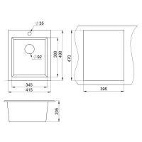 Кухонная мойка 49 см Granula 4201 базальт - 3 фото