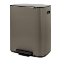 Мусорный бак 60 л Brabantia Bo Pedal Bin платиновый - 2 фото