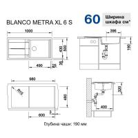 Кухонная мойка 100 см Blanco Metra XL 6 S белая - 1 фото