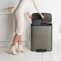 Мусорный бак с педалью 30+30 л Brabantia Bo Pedal Bin платиновый - 7 фото